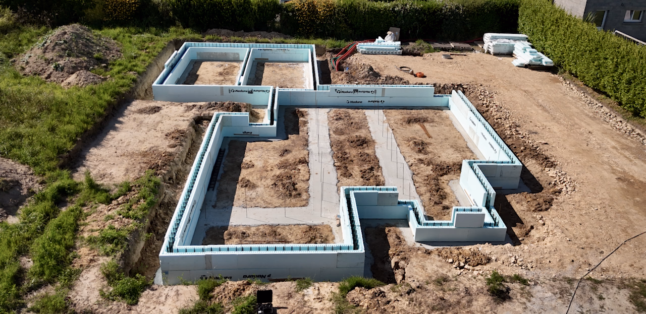 Chantier de maison vue drone